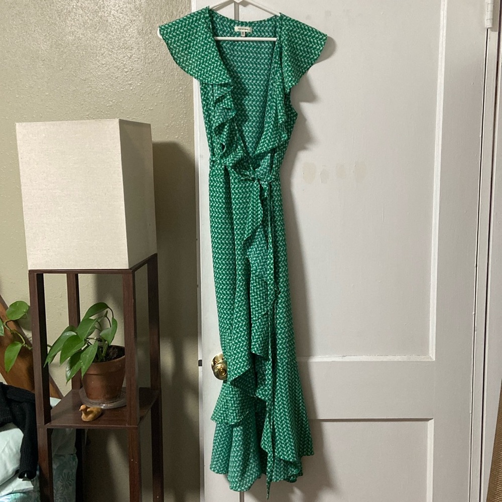 Green Ruffled Women's Dress